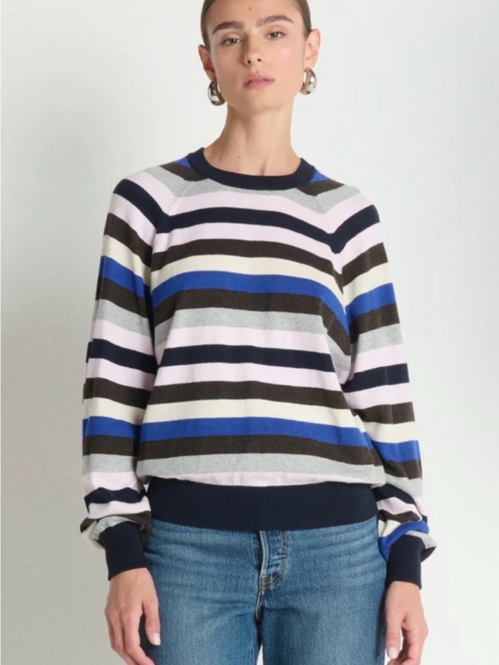 Nation LTD Yanni Striped Crewneck Sweater - large